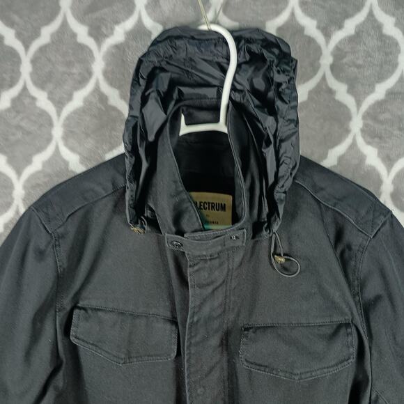 Ben Sherman Plectrum Jacket Mens XL Black Hooded Quilted Lined Field Coat - Picture 7 of 11